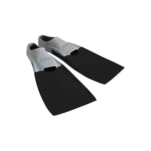 Zoggs Long Blade Rubber Fins Size US10-11 Black Grey